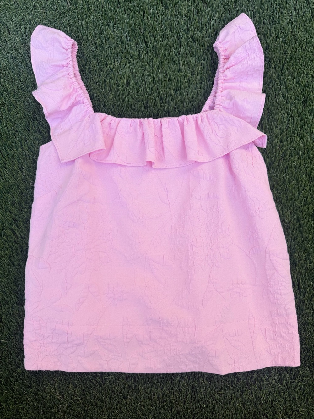 Lilly Pulitzer Pink Ruffle Strap Tank Top